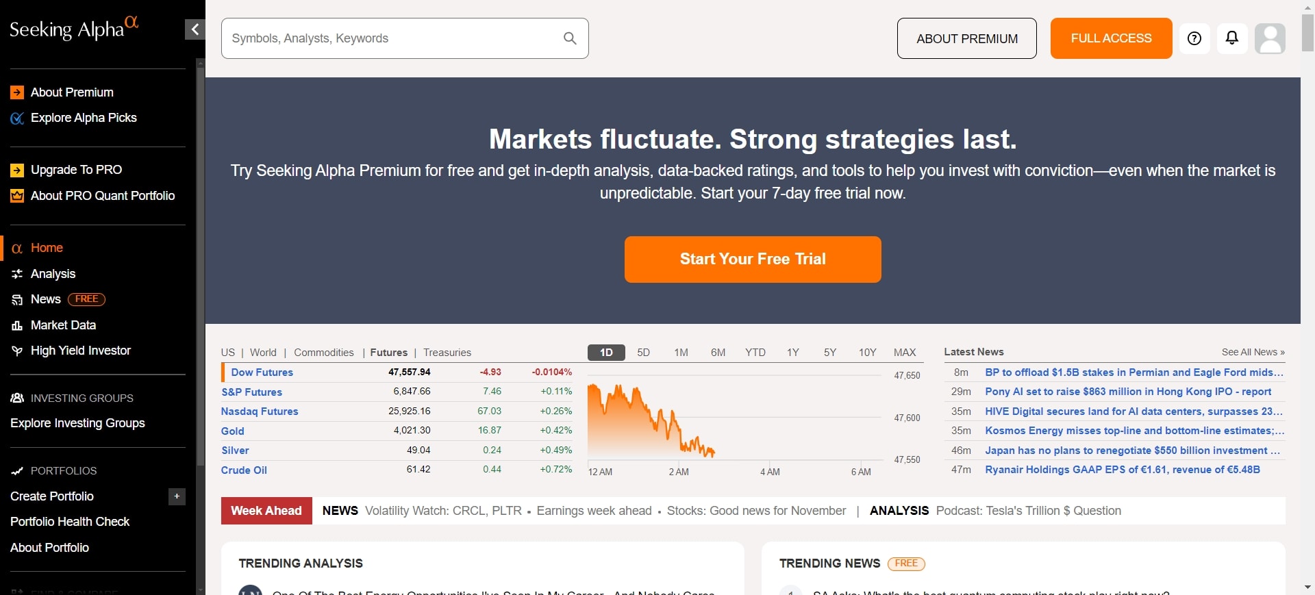 seekingalpha Stock Market Analysis Tools